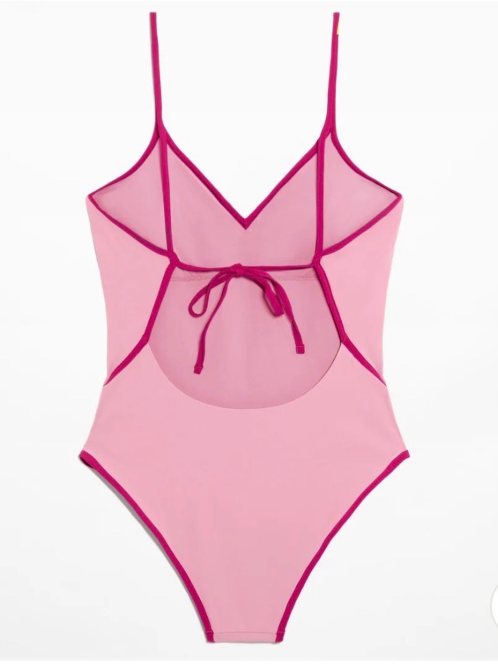 Women's Pink Contrast-Trim One-Piece Swimsuit - Picture 2 of 6